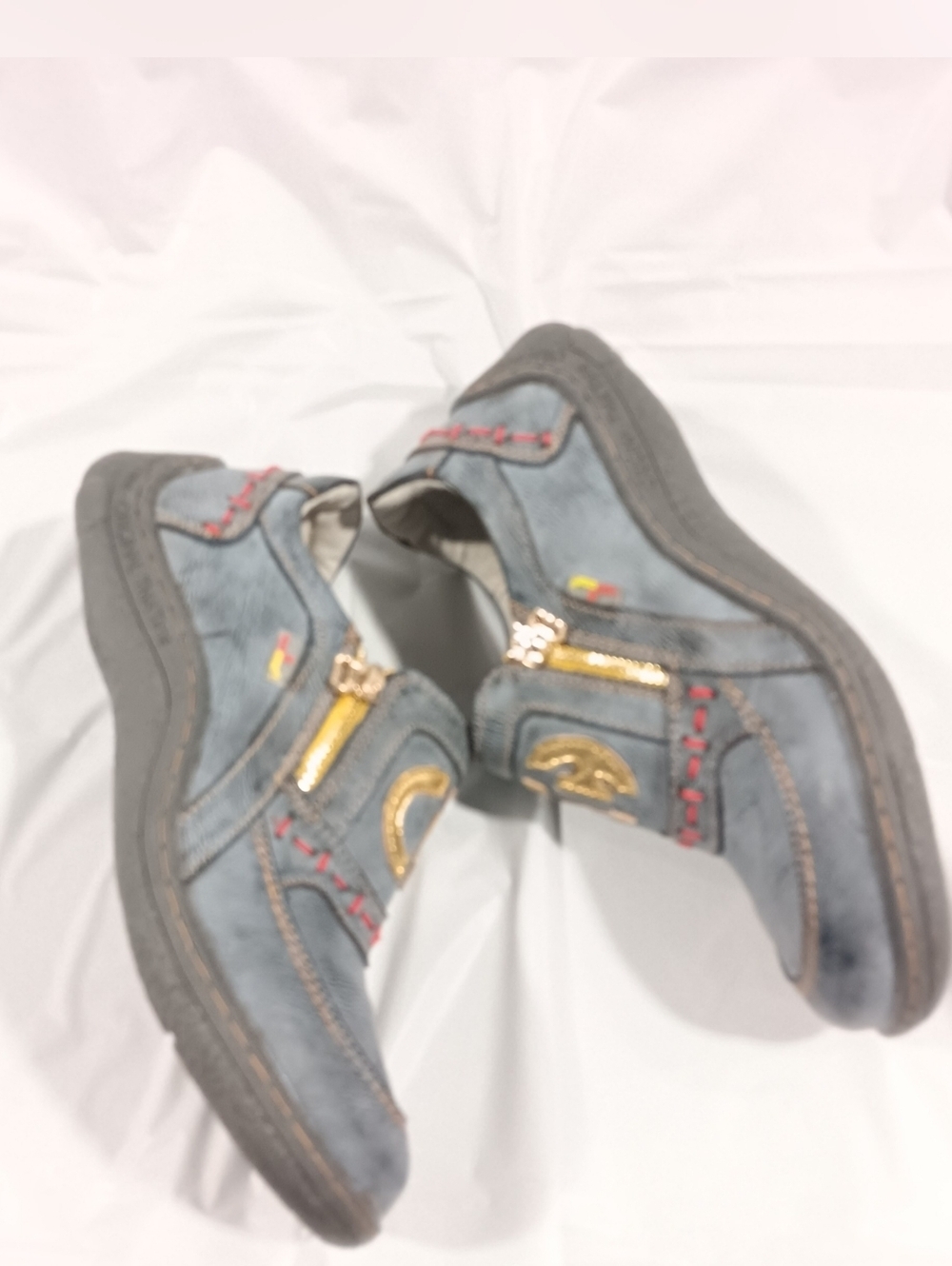 TMA Eyes| Double Zipper Gold Tone Label Slip-On Casual Comfort Sneaker EU41 US10 - Picture 2 of 9